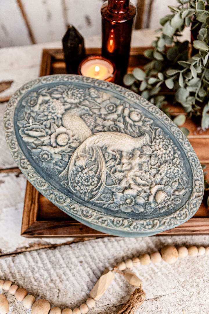 Handcrafted Incolay Jewelry Box (Blue)