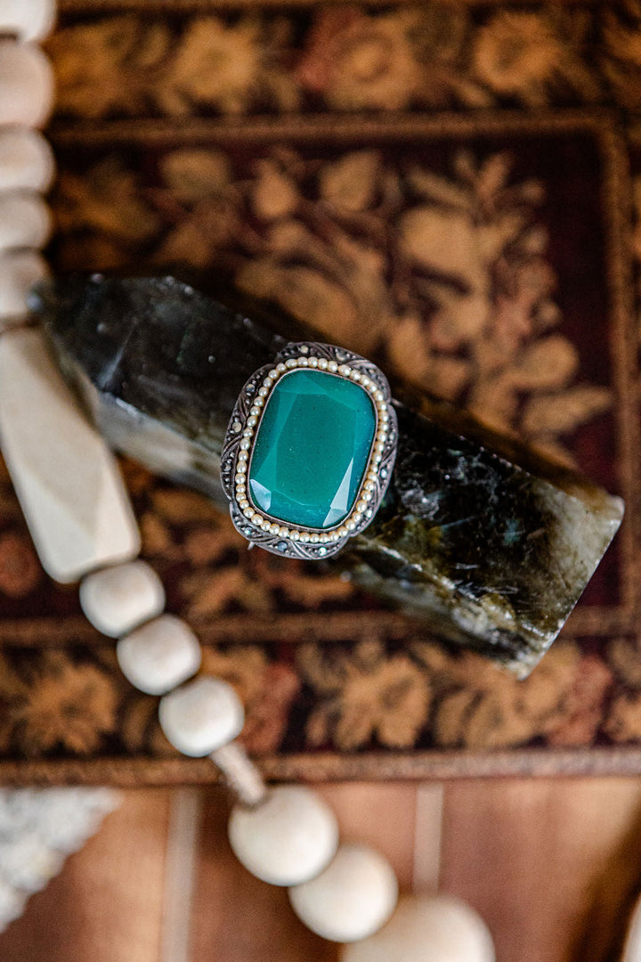 Gold Filled Chalcedony Brooch