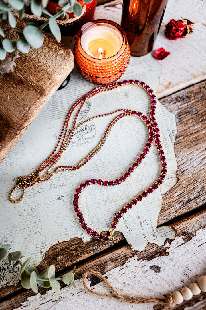 Pink Rhinestone Necklace