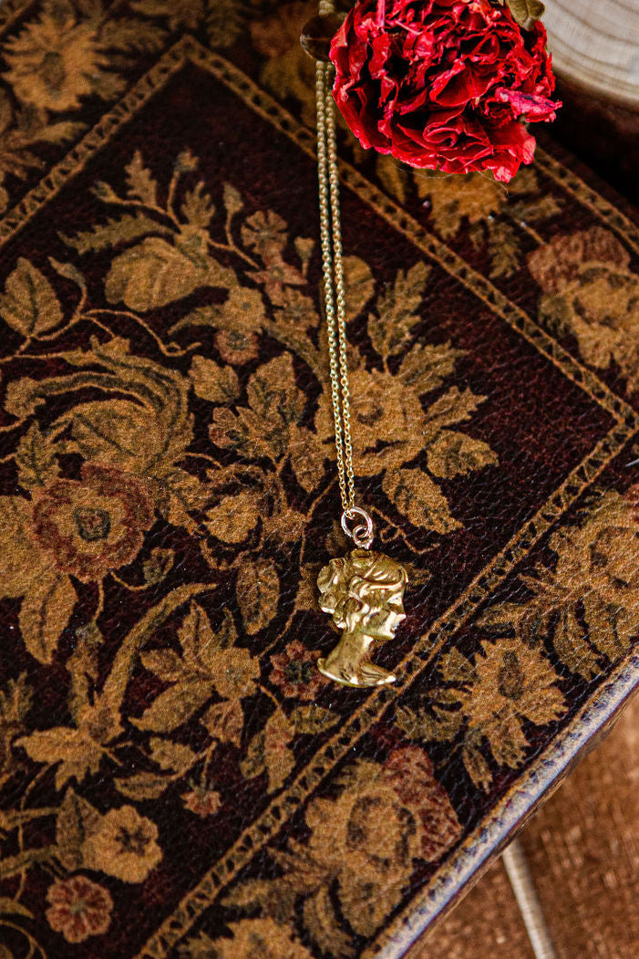 Victorian Woman Profile Necklace